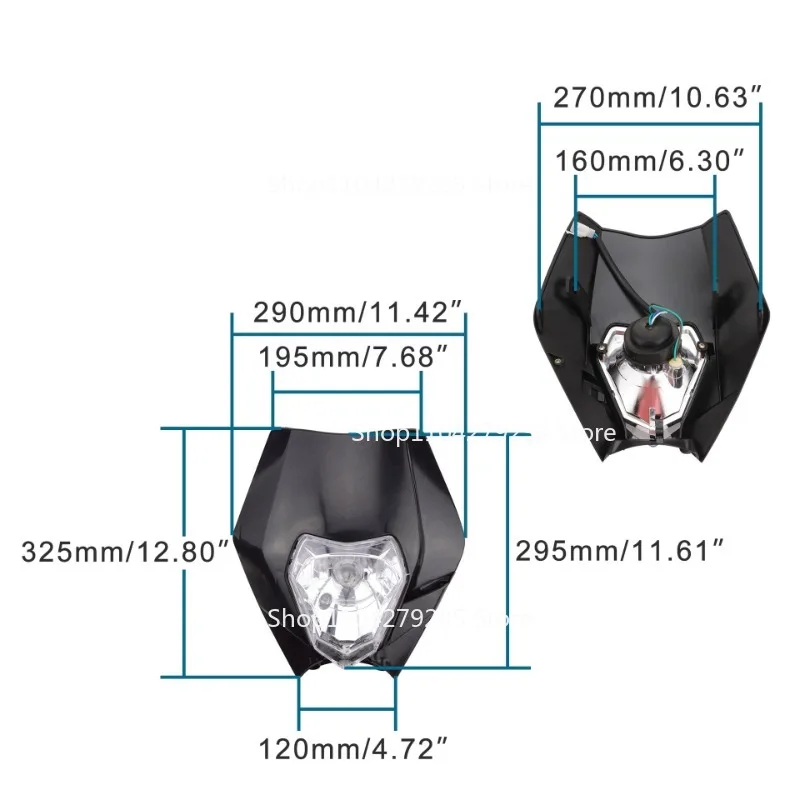 

Подходит для черного обтекателя фар внедорожного мотоцикла Supermoto