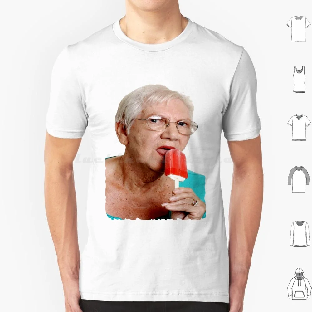 

Granny Ice Lolly T Shirt Big Size 100% Cotton Mens Womens Funny Joke Offensive Rude Gym Workout Holiday Holidays Meme Memes