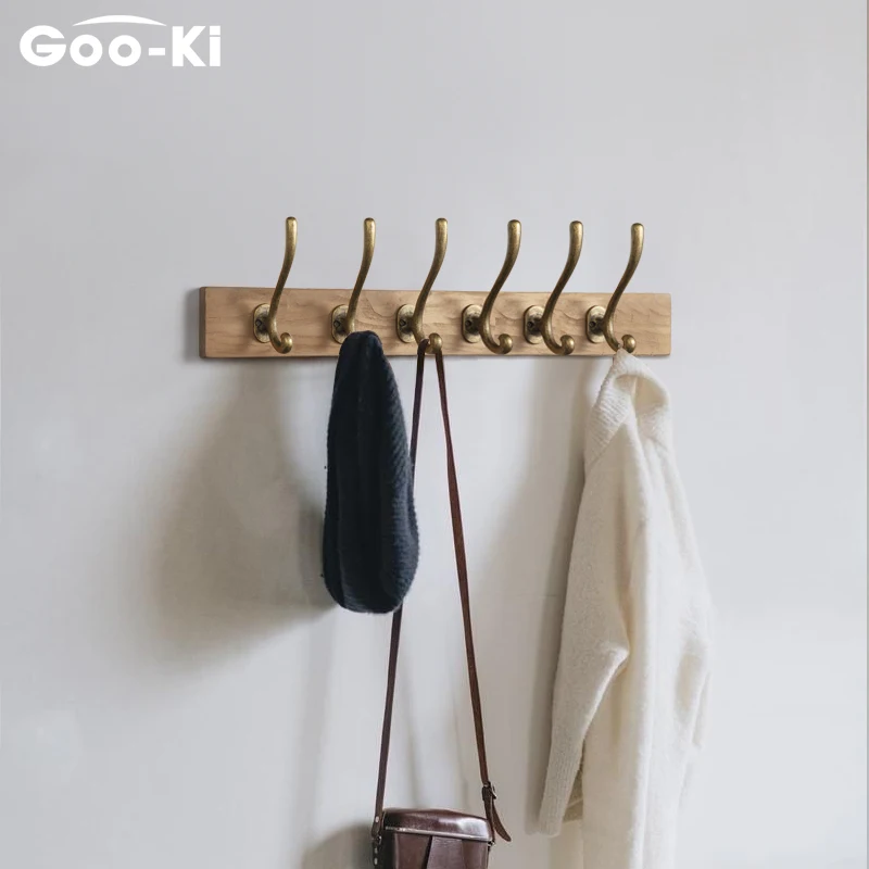 Goo-Ki Hangers Hook Zinc Alloy Wall Hook Bronze Cloth Coat Bag Hat Hanging Hooks Bathroom Kitchen Anitque Racks with Screws