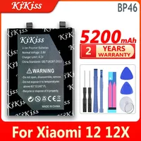 5200mAh KiKiss High Capacity Battery BP46 BP 46 For Xiaomi 12 12X For Xiaomi12 Mobile Phone Batteries