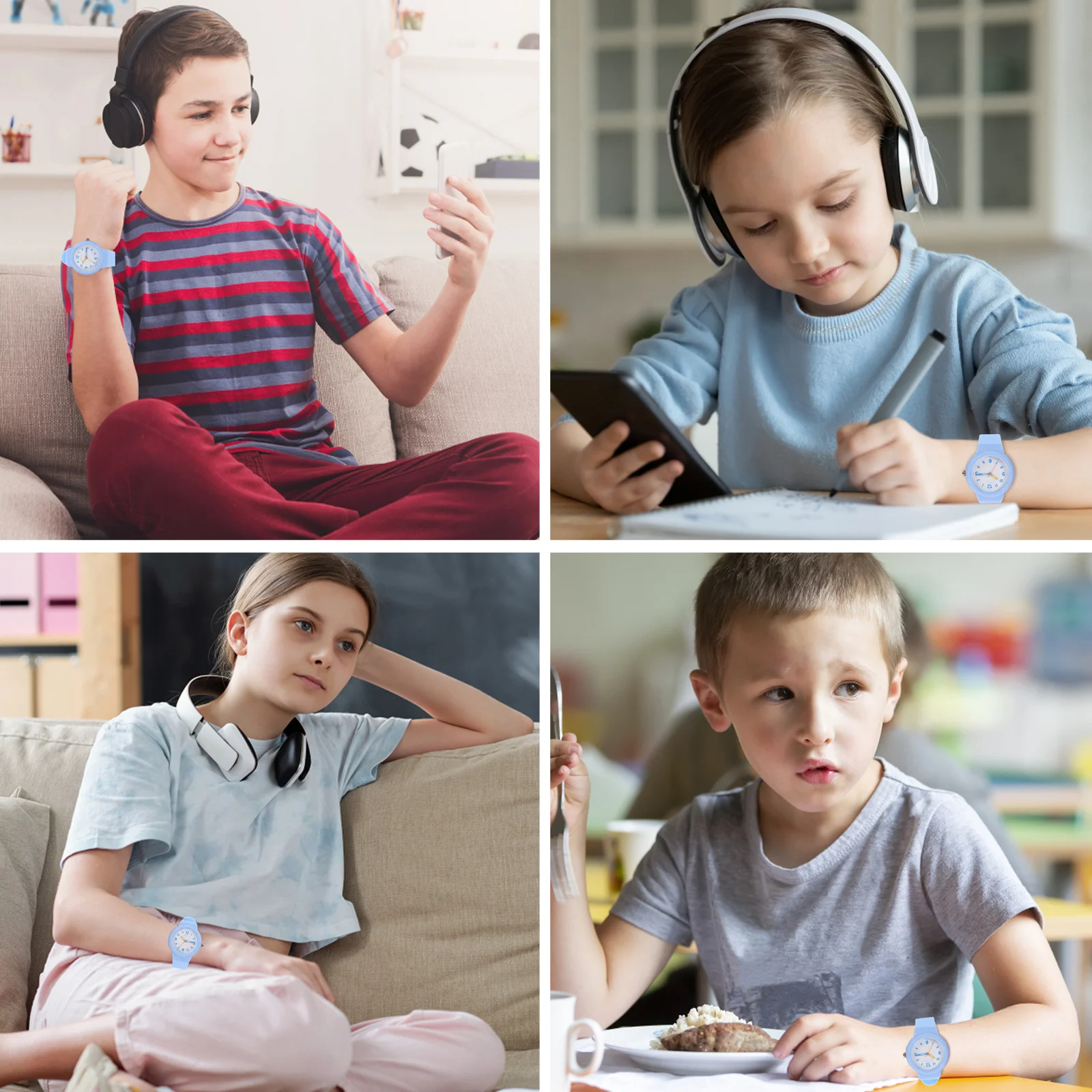 قطعة واحدة من ساعة المعصم المقاومة للماء من مادة ممتازة، ساعة امتحان ذات سطح أملس للاستخدام اليومي، أزياء لطيفة #3