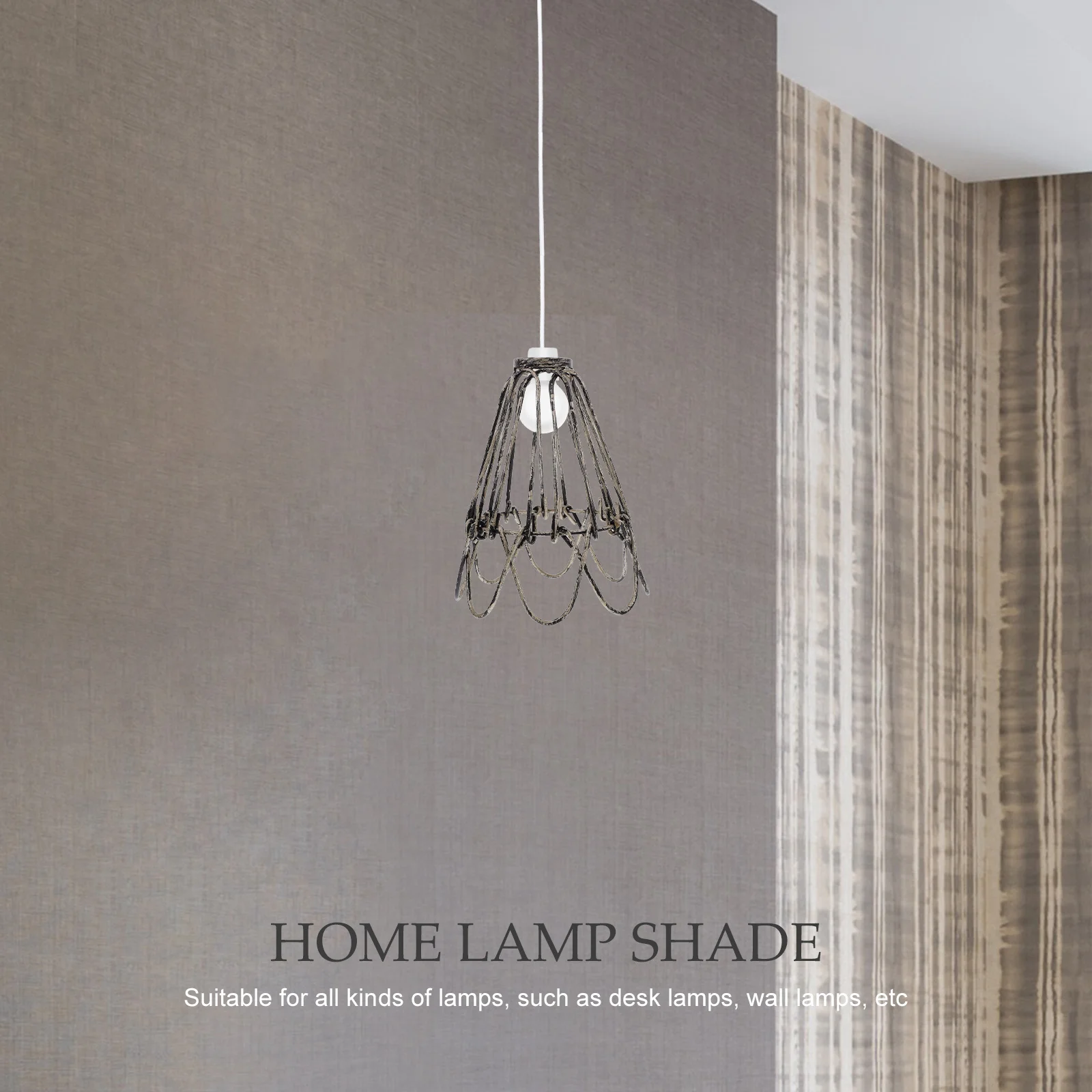 

Retro Lampshade Iron Vintage Metal Hanging Light Shade For Ceiling Pendant Lamps Bulb Cage Hollow Out Design Durable