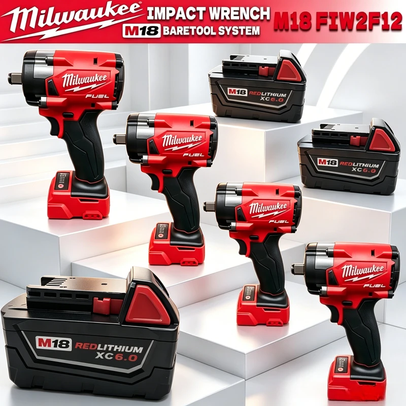 

100% Milwaukee M18 FIW212 18V lithium ion battery impact wrench 8-11-1880 48-11-1860 48-11-1850 Power Tools Battery