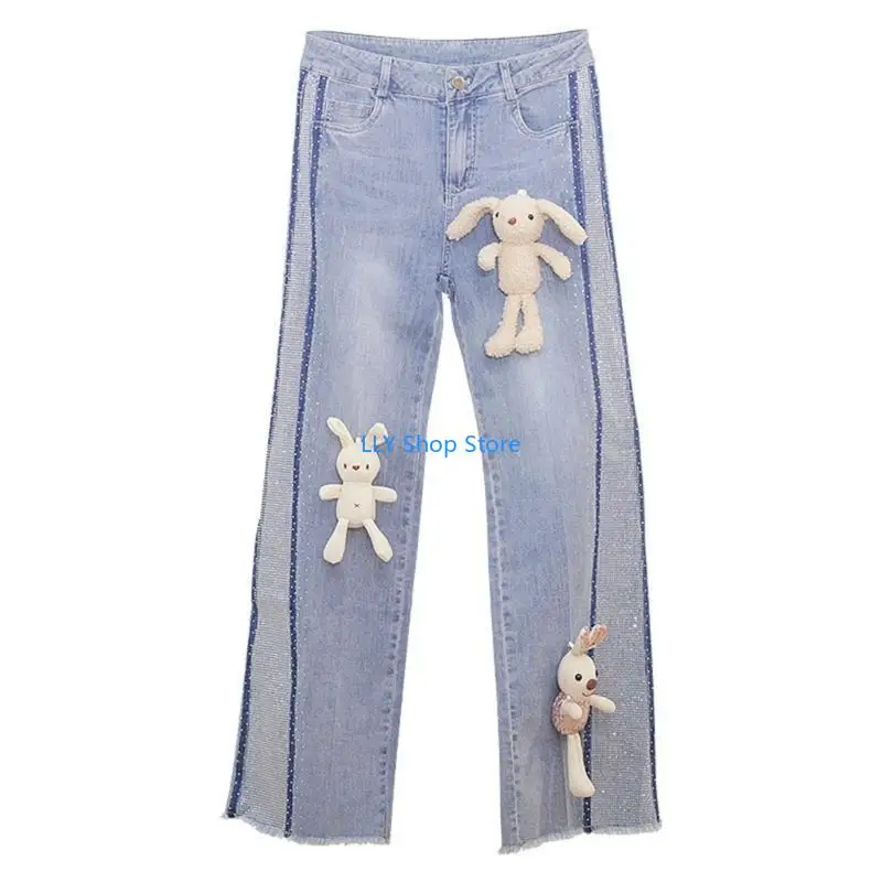 

T8UD милый чучело маленький кролик медведь плюшевый аксессуар брелок декор для рюкзака