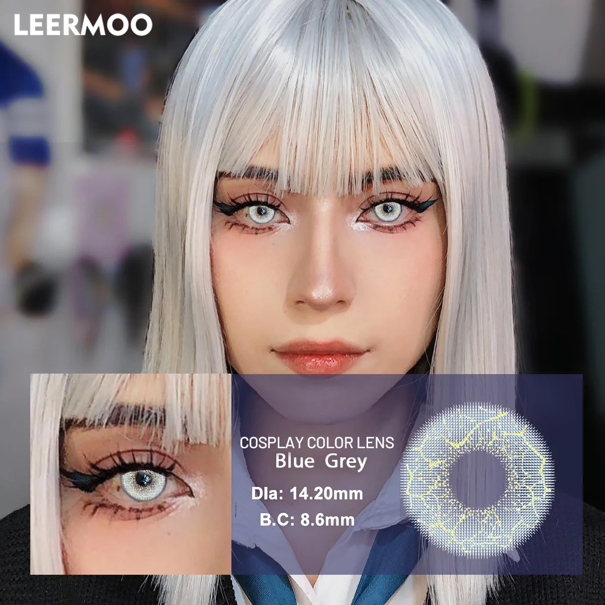 Visuashow Anime Farbige Kontaktlinsen für Party-Cosplay 1 Paar Weiche Farblinsen Halbjährlich Austauschbar für Kleine Pupillen – Detail 5