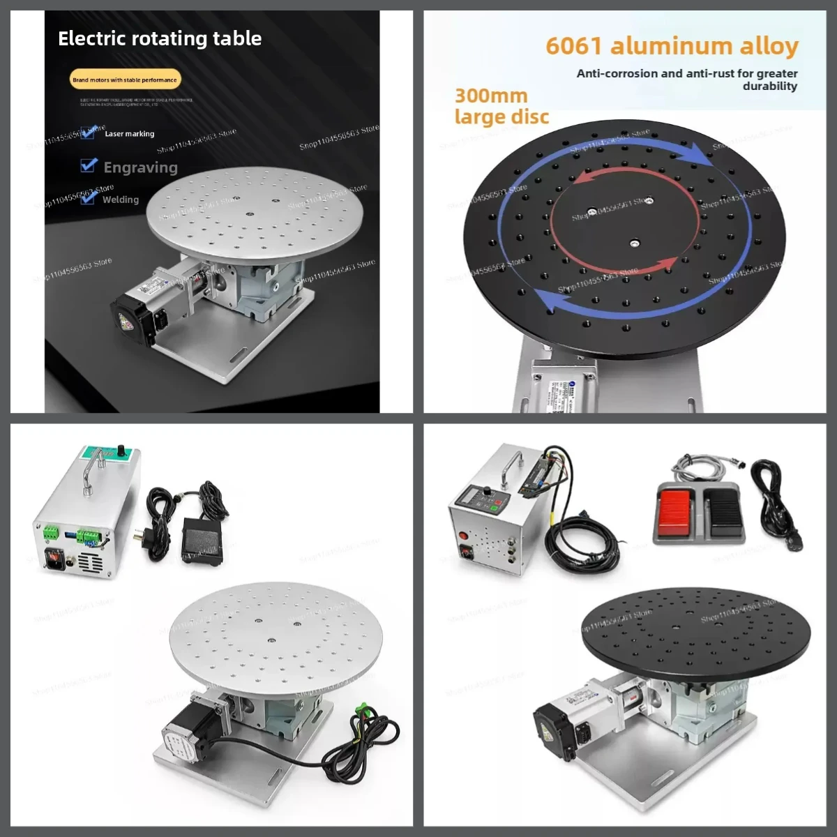 FD-L300 electric rotating table, diameter 300mm, load-bearing 30kg, multi-station rotating platform with controller