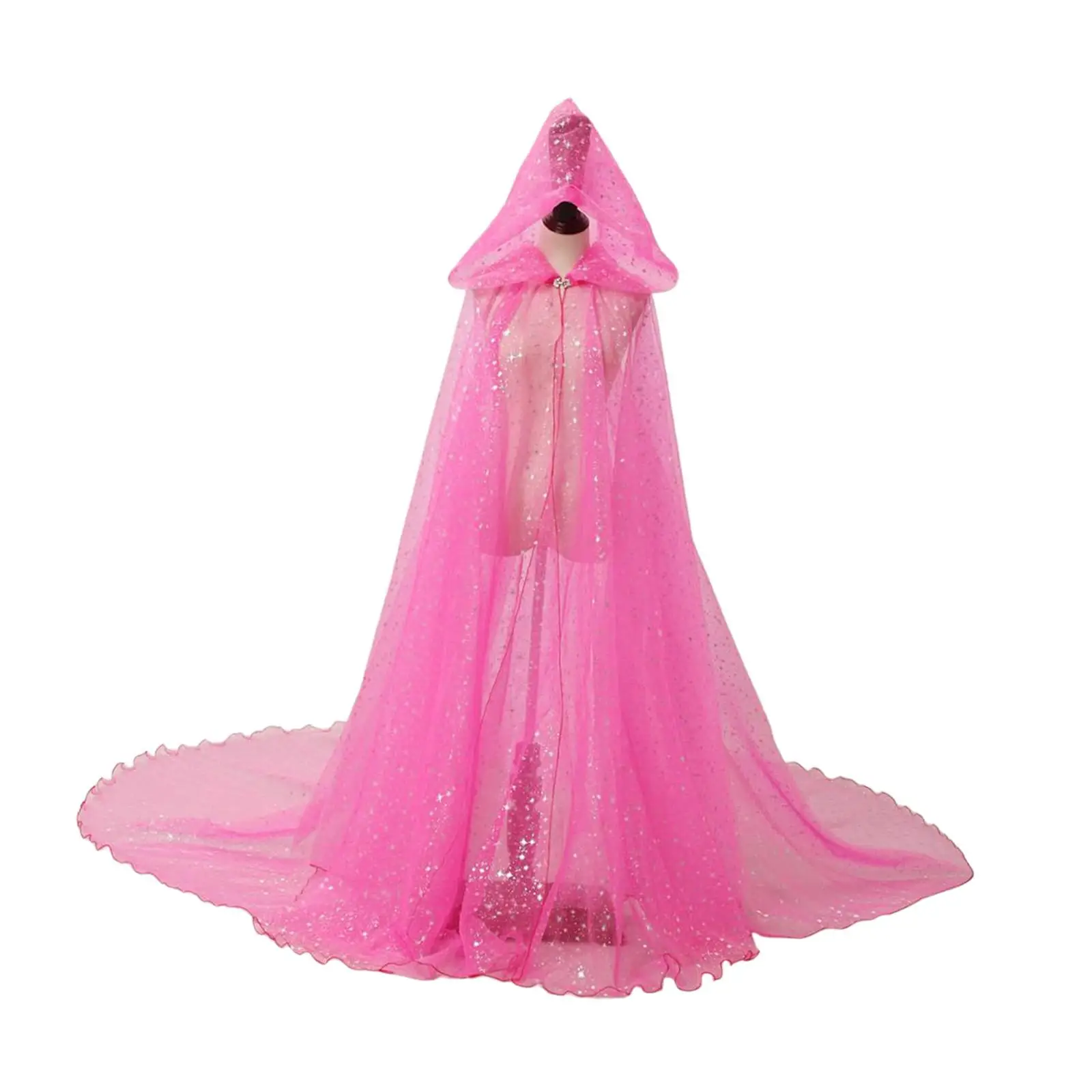 Hooded Cloak for Women Extra Long Wedding Cape for Masquerade Carnival Party