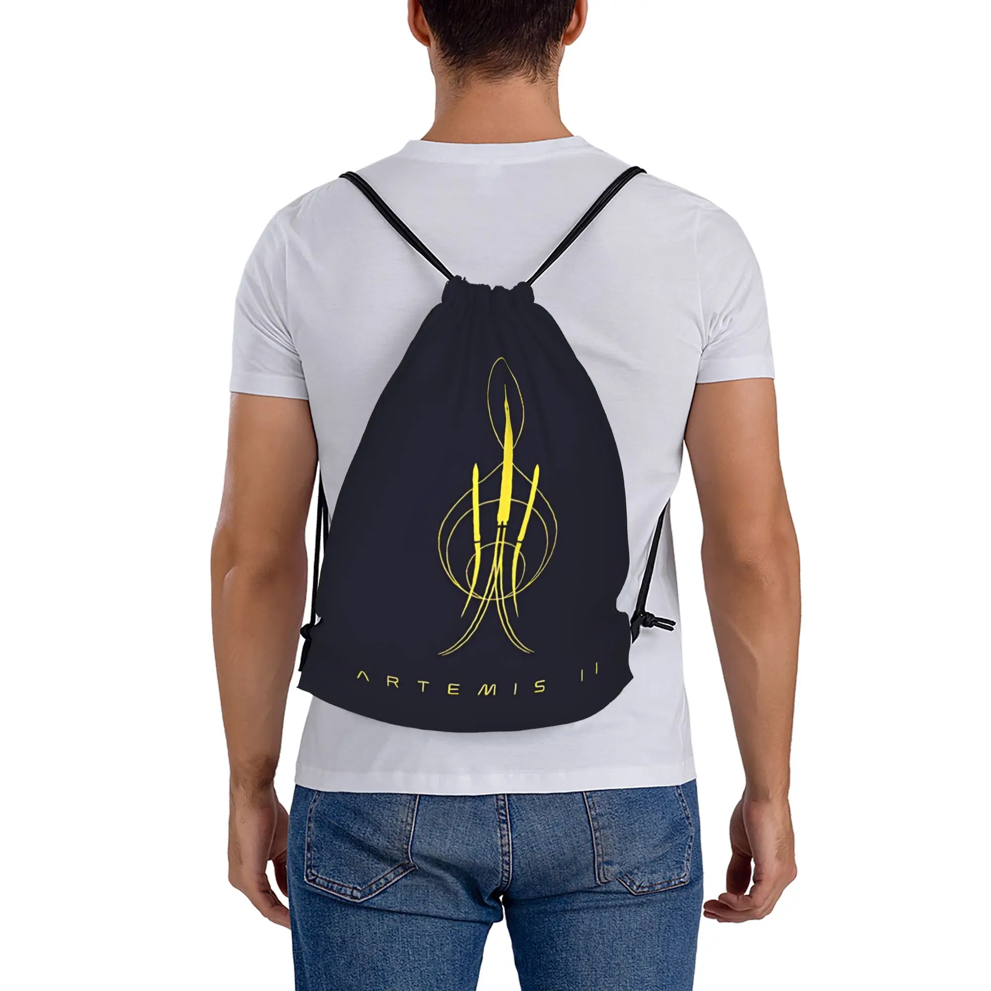 2026 Artemis II 12  Multi-function Pocket Men Women Storage Backpack Teenager Travel Bag Print Drawstring Bags