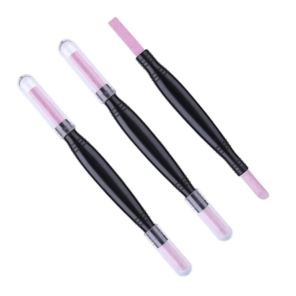 

3Pcs Nail Scrub Stick Pen Shape Lightweight Manicure Tool Cuticle Remover Nail File Buffer Professional Use Cuticle Stick Pen