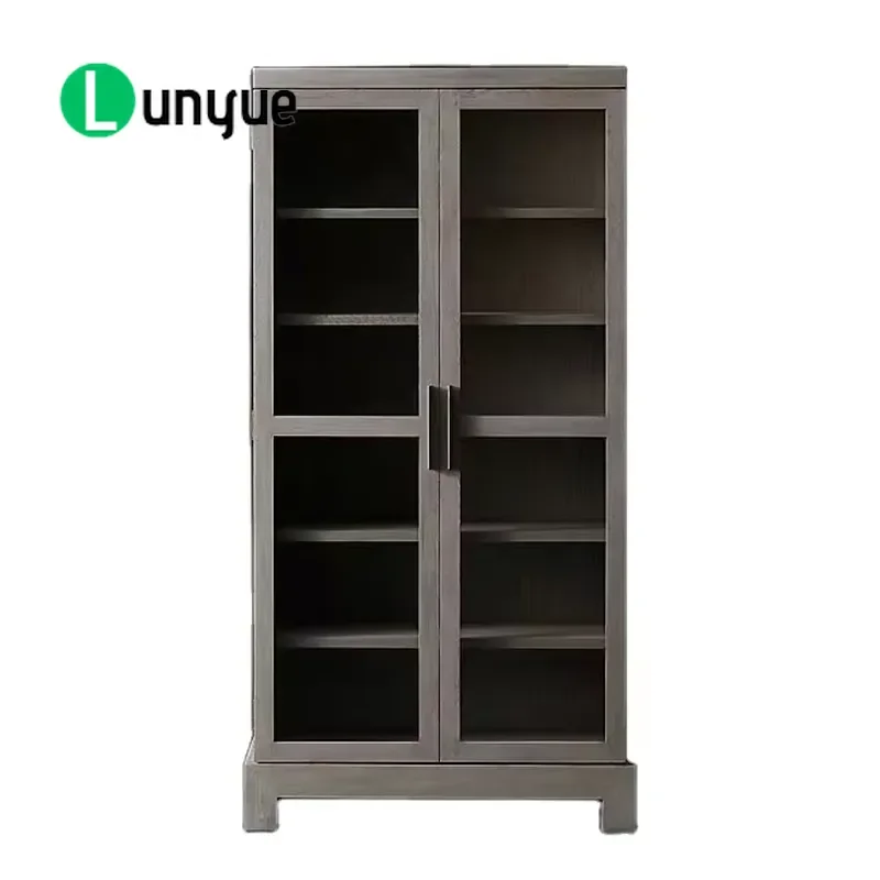 American Rural Simple Bookcase Italian Modern Combination Wine Cabinet Storage Shelf Living Room Home Furniture Display Unit