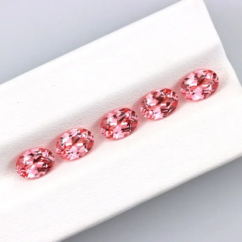 Künstlicher Edelstein Padparadscha Roter Lotus-Farbton Runde Form Großhandel Verfügbar mit Zertifikat – Detail 8