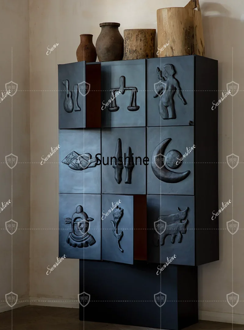

Medieval silent wind abstract sculpture art dining side decorative cabinet