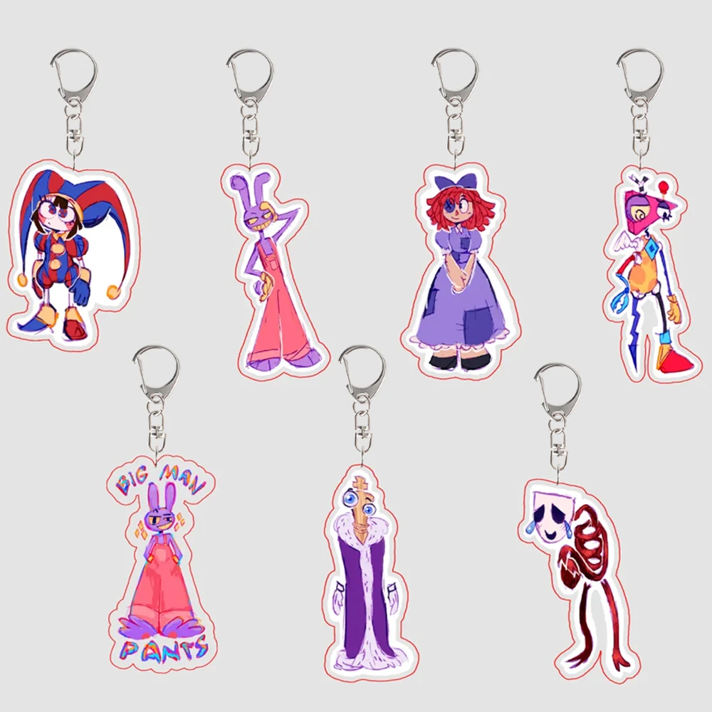For TADC Pomni Jax Ragatha Gangle Zooble Kinger Anime Peripheral Acrylic KeyChain Exquisite Backpack Pendant Festival Gift