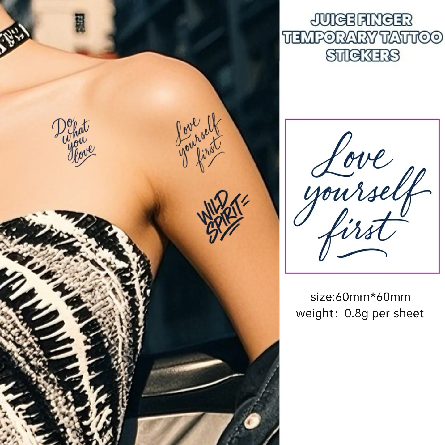New Cool Trend Semi-permanent Long-lasting Color Rendering Waterproof Herbal Juice Tattoo Sticker