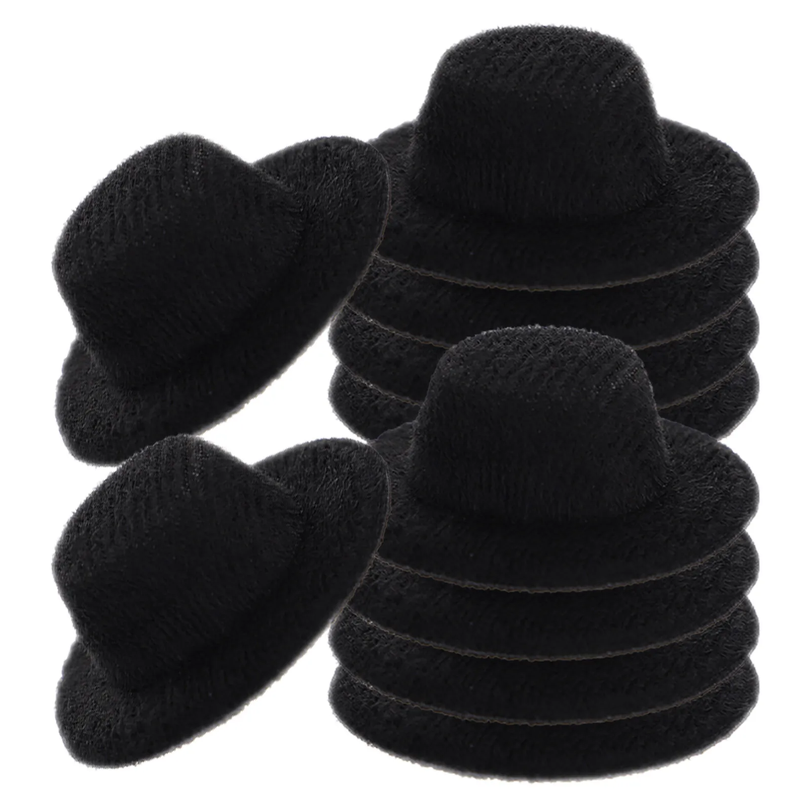 Mini Chapéus Formais Pretos para Artesanato DIY, Acessórios em Miniatura, Chapéus de Festa para Ursos Pequenos, Decoração Temática, Topper para Pirulitos