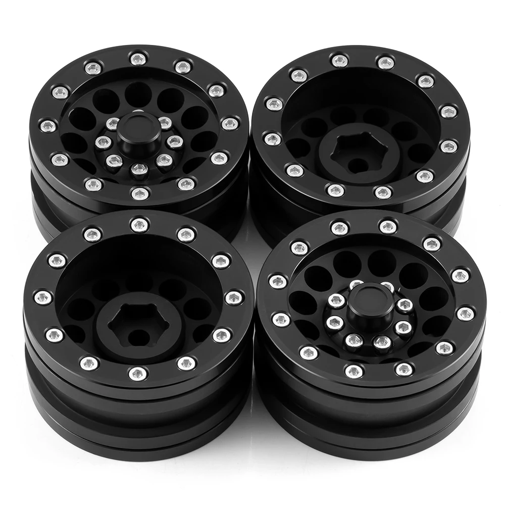 YEAHRUN 4 Stuks Metalen 1.9Inch Beadlock Velg Hub voor 1/10 Axiale SCX10 TRX4 TRX6 D90 D110 RC Rock Crawlers auto's
