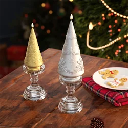 Boowan Nicole Christmas Tree Silicone Molds for Candles Xmas Snowflake Tree Candle Making Mould Xmas Home Ornament