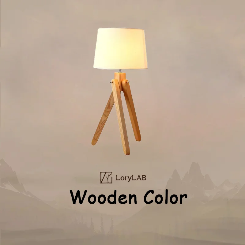

Современное и простое деревянное искусство, теплая спальня и гостиная, креативная прикроватная настольная лампа, торшер на трех ножках.