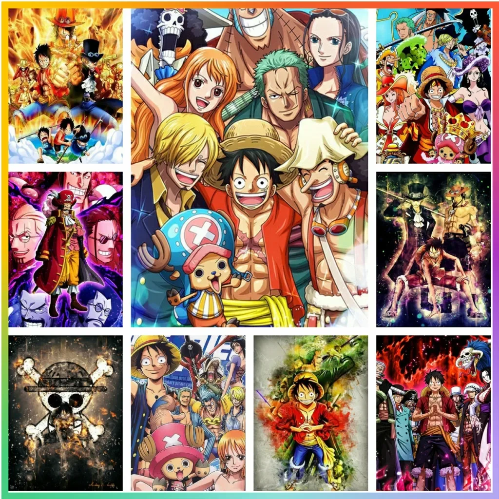 

Japan Anime One Piece 5D DIY Art Diamond Painting Cross Stitch Set Pattern Mosaic Embroidery Home Decor New Handcraft Gift 5D DI
