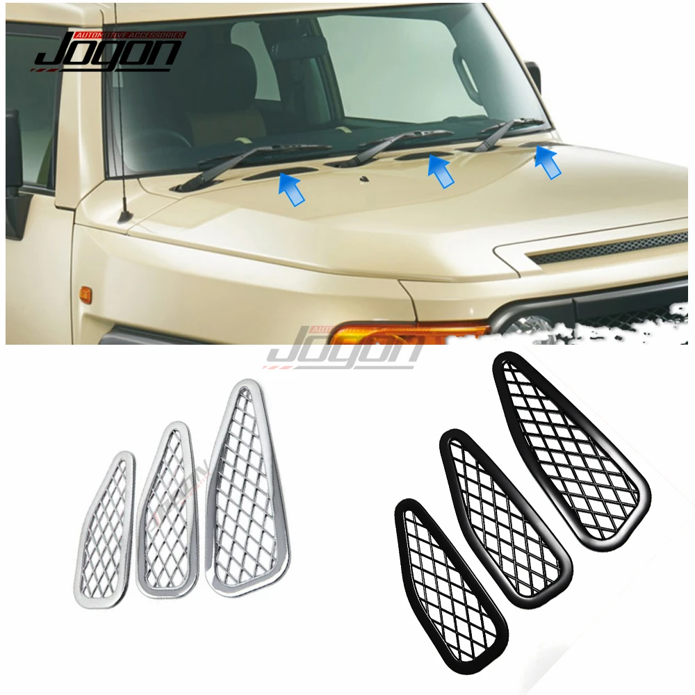 ABS Car Exterior Front Hood Air Vent Frame Stickers & Rear Spare Tire Side Panel Cover Trim For Toyota FJ Cruiser XJ10 2006-2020