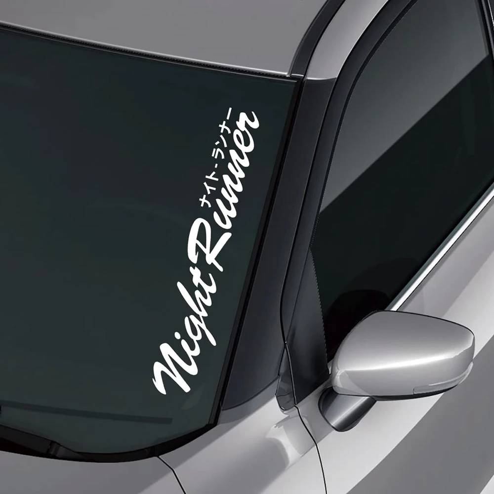 Car Sticker Japanese JDM Racing Sticker Night Runner Front Windshield Waterproof Vinyl Film Decor Decal Auto StylingAccessories