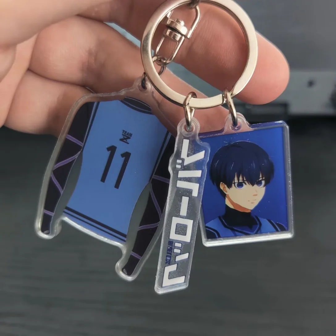 6CM BLUE LOCK Anime Figure Cosplay Jersey Style Acrylic Keychains New Creative Series Figure Bag Pendant Keyrings Toys Fans Gift