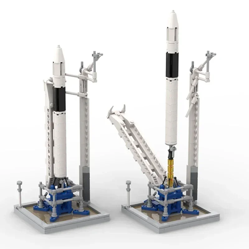 

MOC [Скала Saturn V] SpaceX Falcon 1 и набор строительных блоков для запуска, ракета «Вселенная», искусственный спутник Falcon 9, автомобиль в подарок