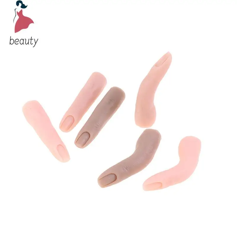 Herramienta de modelo de dedo de práctica de uñas de silicona con articulaciones, dedo falso flexible, bricolaje para accesorios de entrenamiento