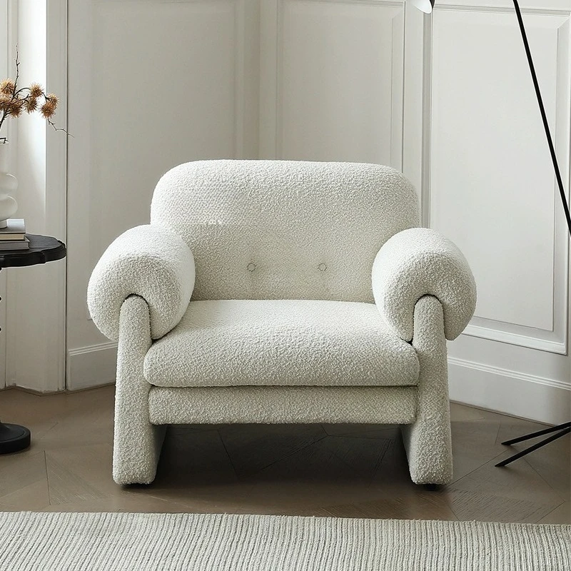 Nordic lamb wool small fragrance sofa French medieval cream ins style sofa modern simple small apartment sofa