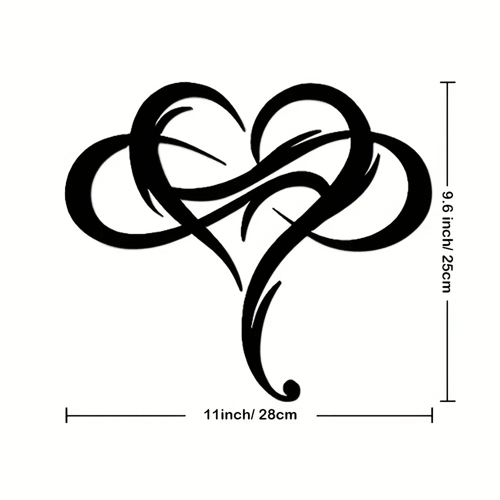 This Black Metal Infinite Heart Symbol Adds A Touch of Minimalist Romance To Your Space A Striking 11x9.6-inch Wall Metal Decor