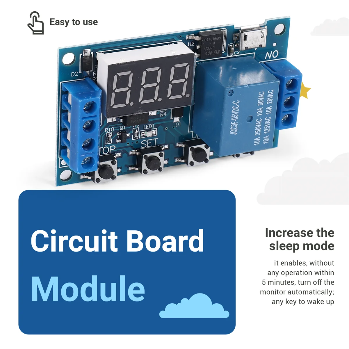 HW-521 Digital Time Delay 1 Way Relay Trigger Cycle Timer Delay Switch Circuit Board Timing Control Module Rare