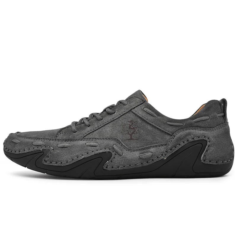 Suede Leather Casual Shoes Men Handmade Flat Sneakers Men Plus Size 38-48 Super Soft Moccasins Footwear