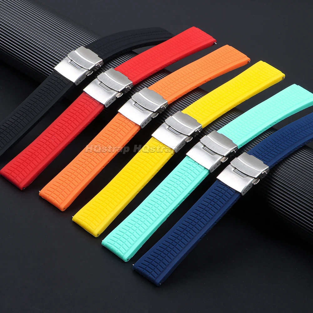 Soft Silicone Watch Strap 20mm 22mm 24mm Universal Sport Waterproof Rubber Quick Release Bracelet for Omega for Seiko Watchband