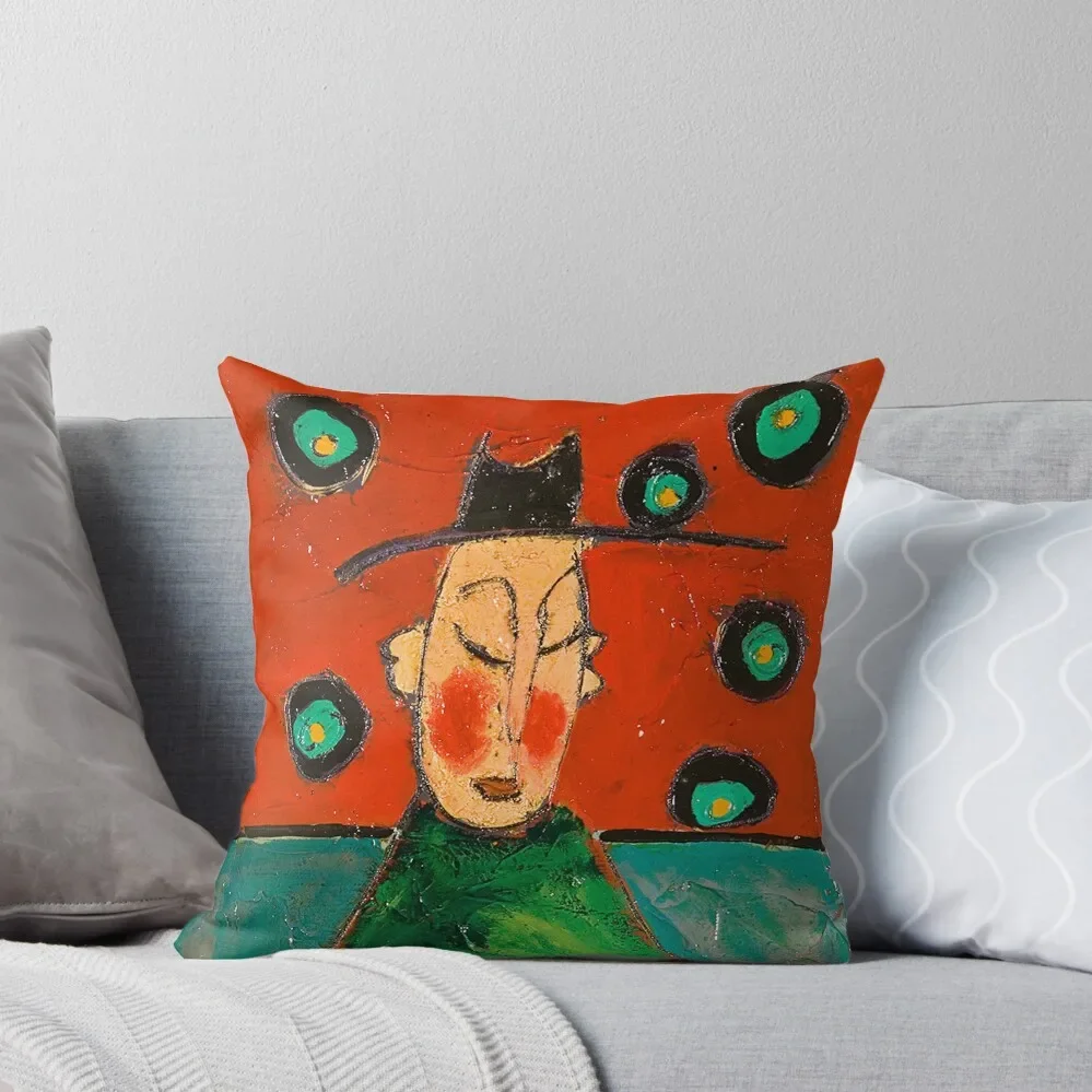 Monk red and turquoise Throw Pillow Cushion Cover Decorative Cushion pillow