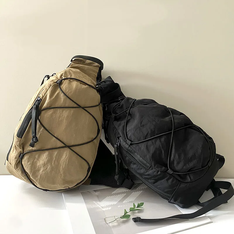Outdoor-Sport-Brusttasche Nylon-Schultertasche Wasserdichte Kordelzug-Umhängetasche Brillentasche Vielseitig für Männer und Frauen – Detail 12
