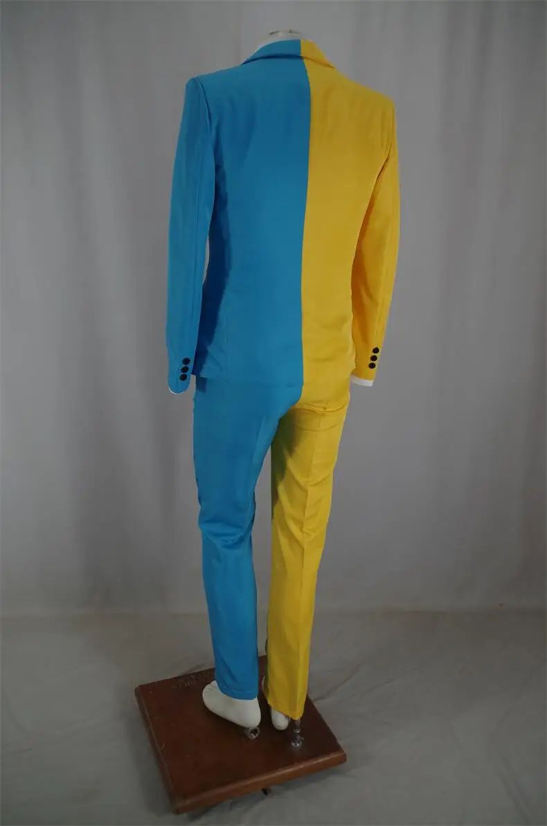 أزياء الرجال حفل زفاف البدلة الساحر مهرج كرنفال مهرجان المرحلة الأحمر الأسود الحلل السراويل 2 قطعة مجموعة المغني المرحلة زي