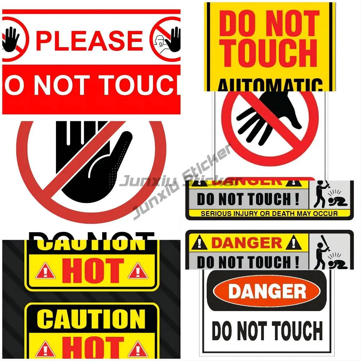 

Warning Do Not Touch Safety Sign Notice / Adhesive Sticker Bumper Window Phone Trunk Guitar Cover scratches Exterior Decor