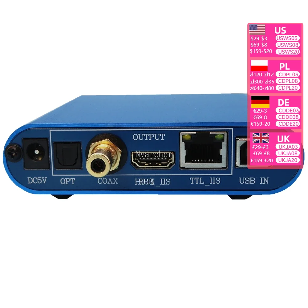 Nvarcher Amanero USB to coaxial optical  HDMI-Compatible    IIS digital interface OTG Sound Card