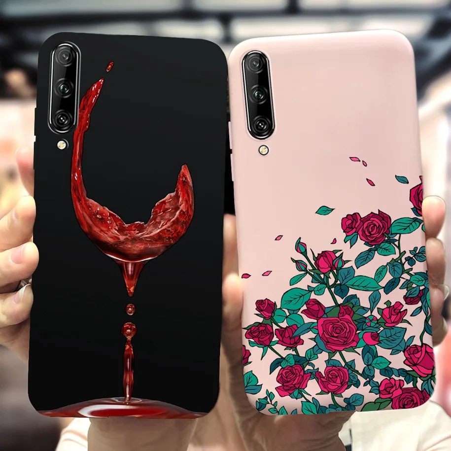 For Huawei P Smart Pro Case 2019 Fashion Flowers Painted Bumper Silicone TPU Soft Cover 6.59