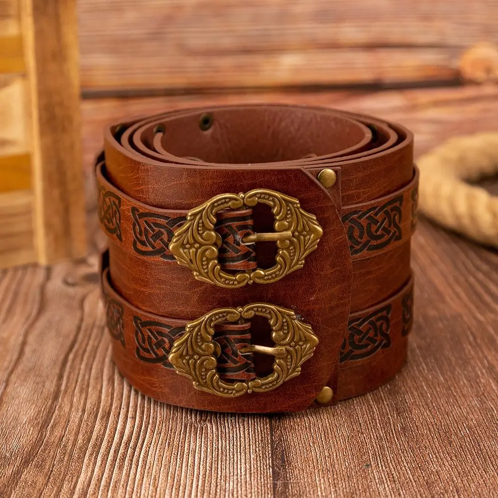 الجدة تنقش فايكنغ عصر النهضة حزام خمر بو سلتيك حزام فارس الطباعة الجلود القرون الوسطى حزام الكبار