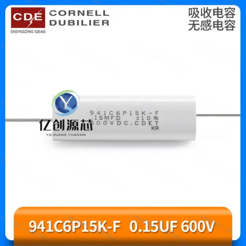 100% brand new original 941C6P15K-F 0.15UF 600V.15MFD 600VDC American CDE non-inductive absorption capacitor