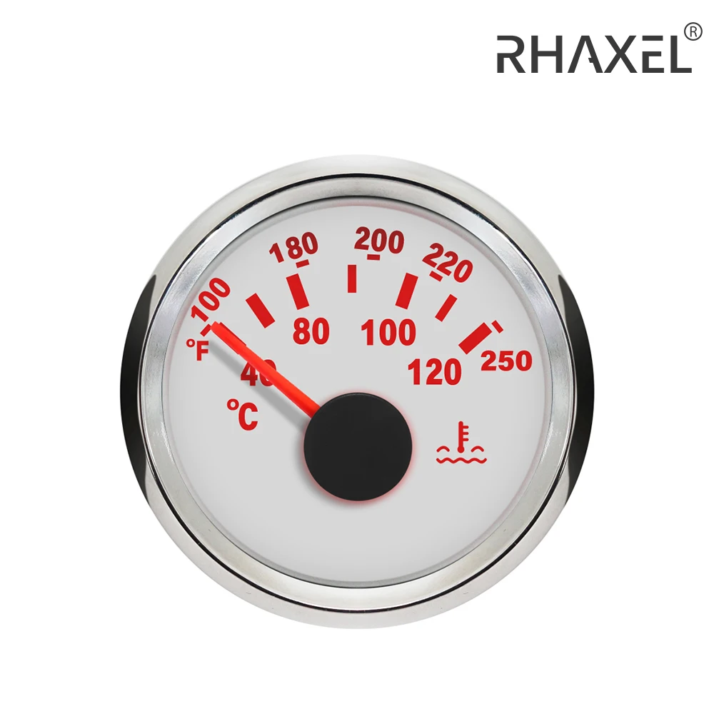 RHAXEL Water Temp Gauge Meter 40-120℃ with Backlight 52mm 9-32V