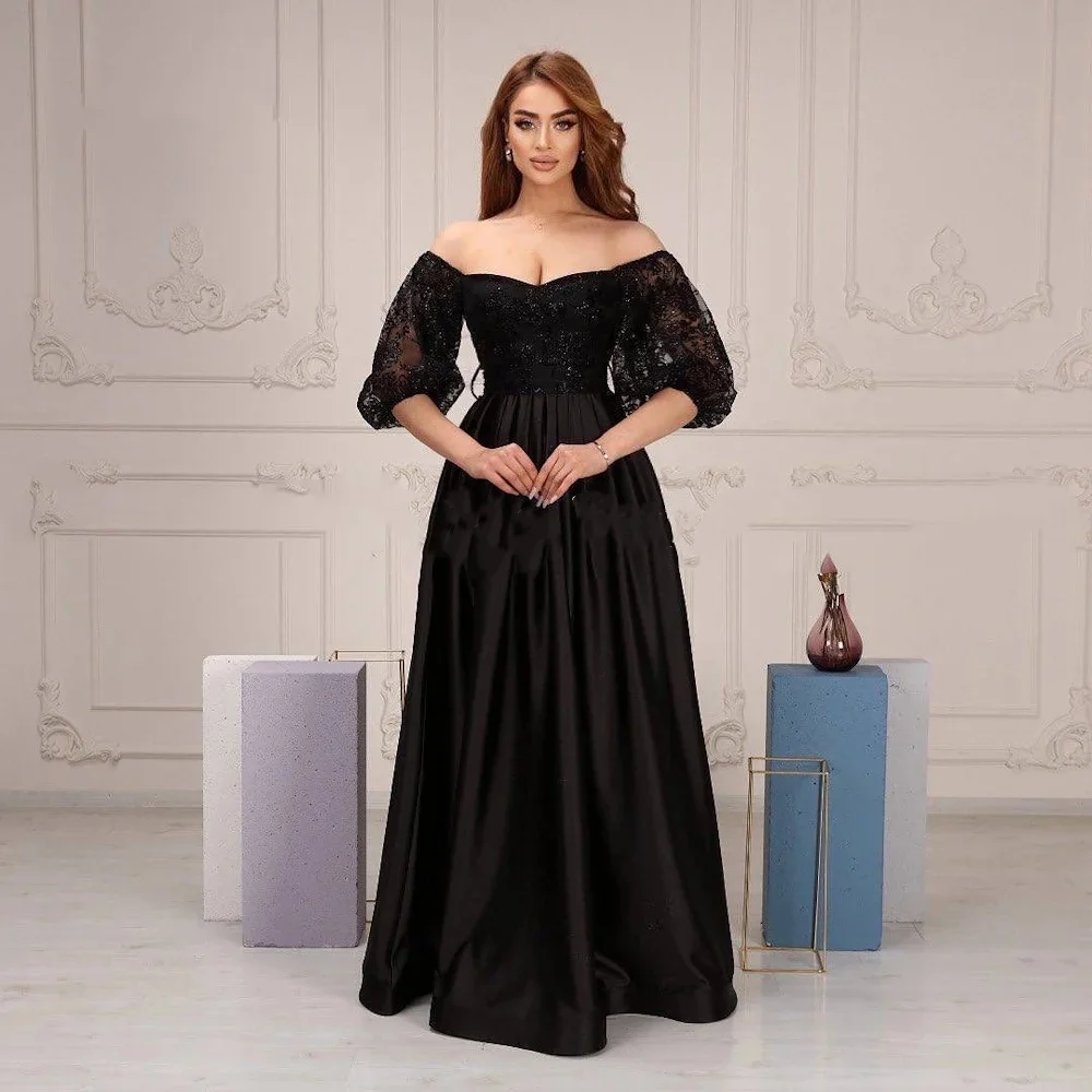 Muloong Off-the-shoulder Neckline Floor-Length Women Elegant And Pretty Luxury Prom Dress