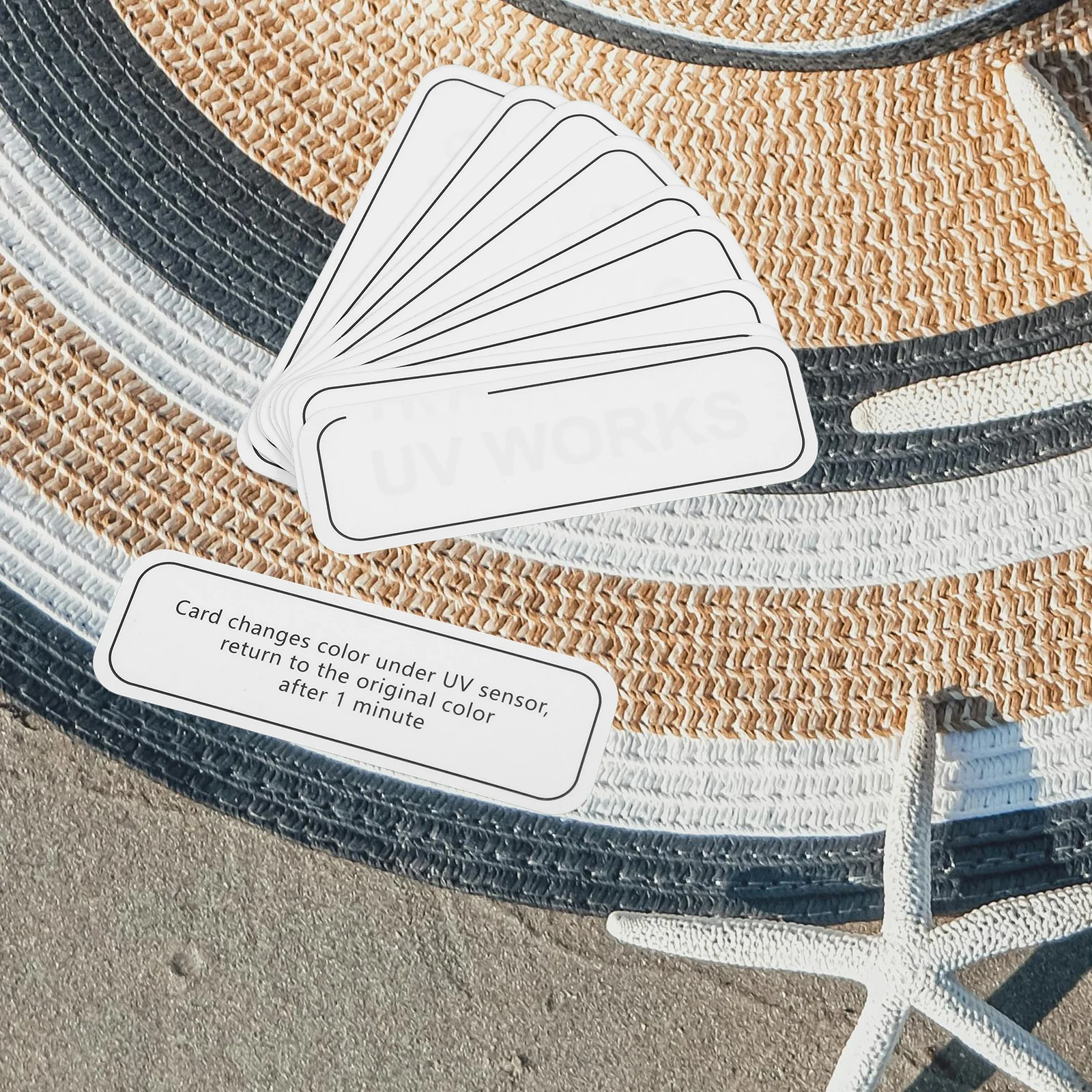 

10pcs Testing Card Intensity Pvc Material For Protection Skin Care Outdoor Uv Detection Test Strips Uv Testing Cards