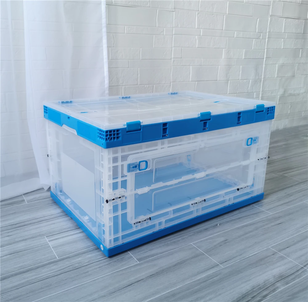 Plastic Storage Folding Transparent Storage Stackable Container Box Boxes with Lid Dividers