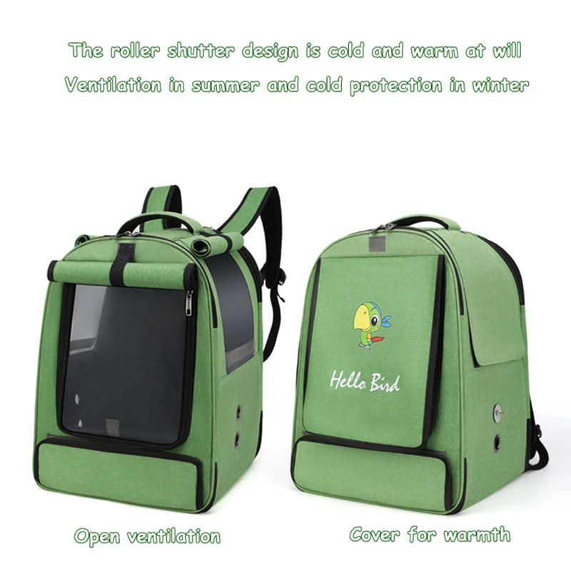 Portable Bird Carrier Parrot Backpack Bag With Feeding Cup Perch Birds Travel Small Rats Parakeet Bird Cage Pet Free shipping