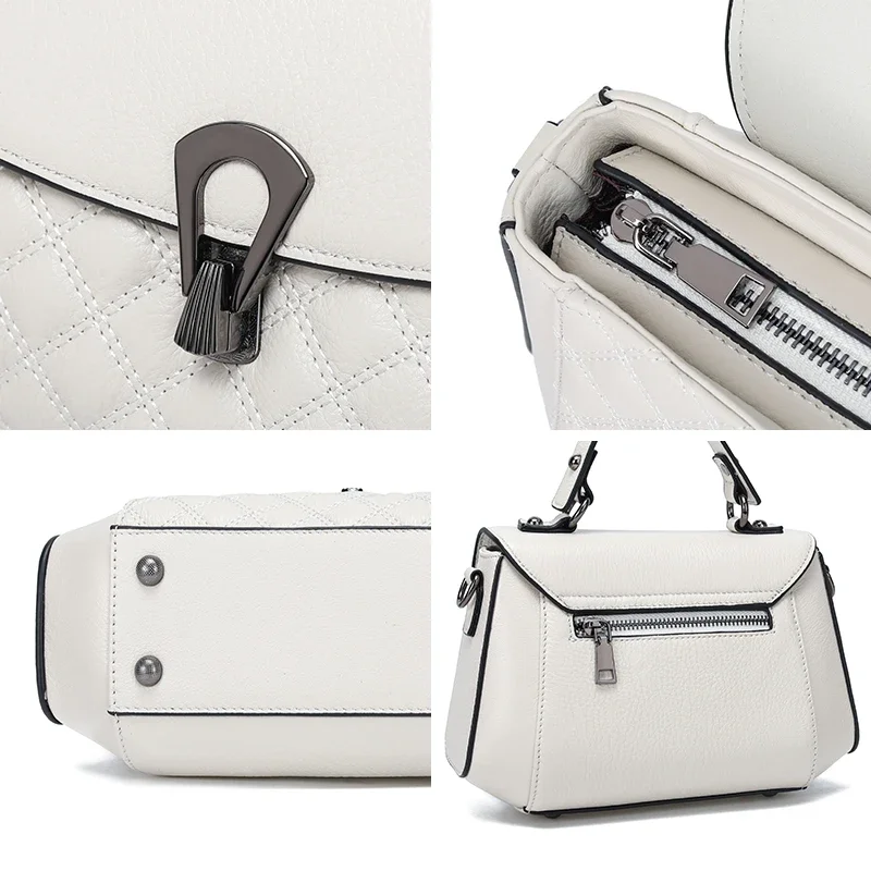 

Female Natural Cow Genuine Leather Crossbody Bag Women‘s Retro Cowhide Durable Shoulder Bags Ladies Casual Commuting Handbags