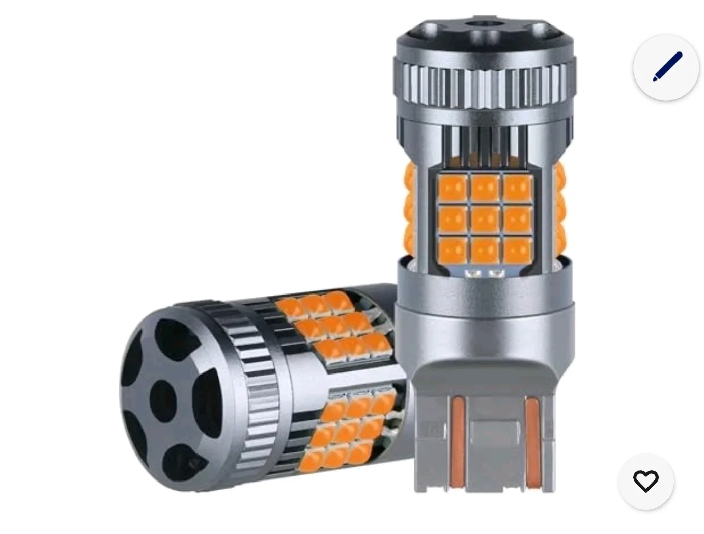 

Vehicle Turn Indicator Light LED Blinker Bulb Amber Yellow 3 Watt 7443