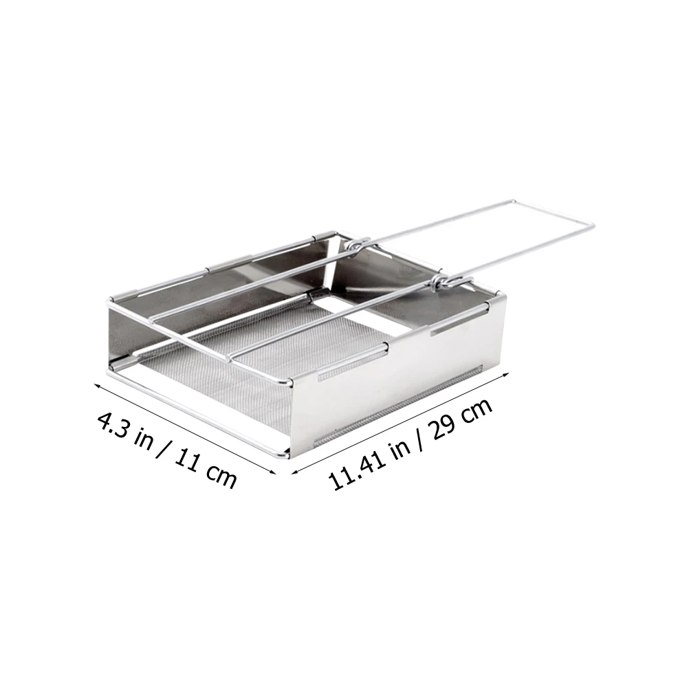 

Stainless Steel Bread Grill Portable Heat Resistant Roasting Pan Foldable Sausage Rack Household Toast Baking Tool Outdoor