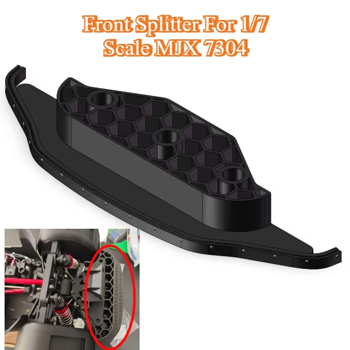For 1/7 Scale MJX 7304 RC Crawler Custom Size Simulated Front Rear Mud Guard Front Splitter RC Rally Car Mod Upgrade Accessories